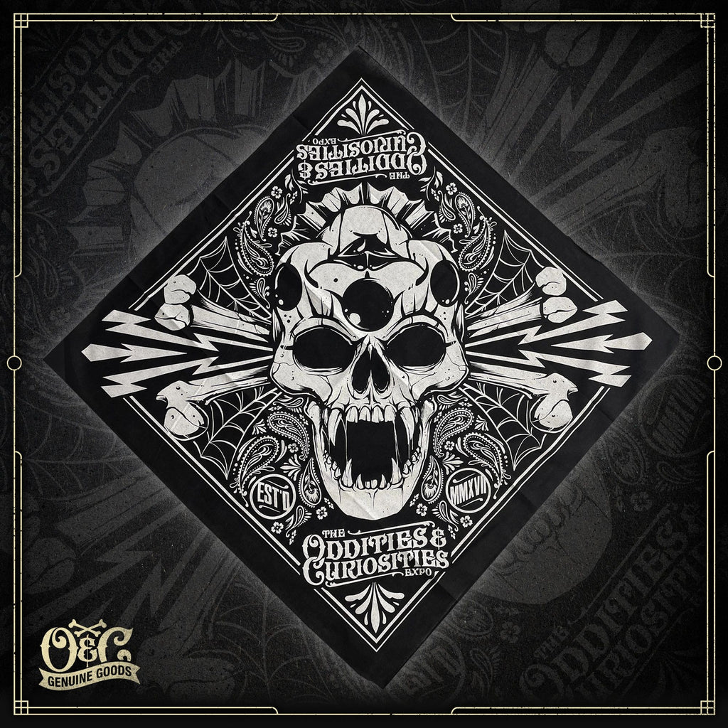 Skull / Clown Split Bandana – Oddities & Curiosities Expo Official Merch