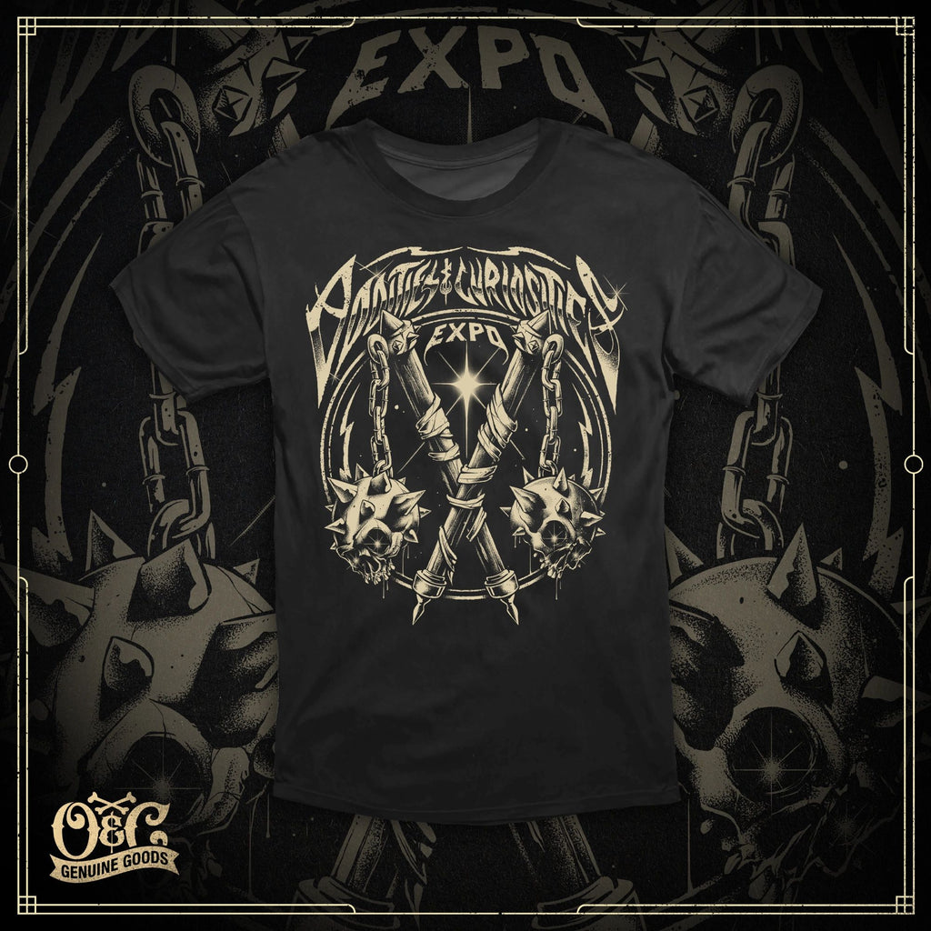 Skull Flail Graphic T-Shirt – Oddities & Curiosities Expo Official Merch