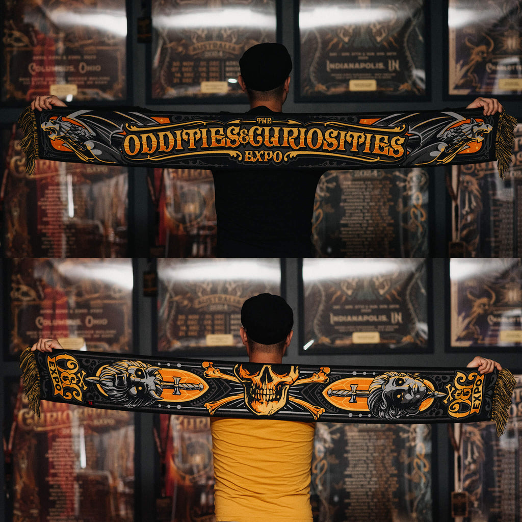 Oddities & Curiosities Expo Official 2026 Knit Fringe Scarf