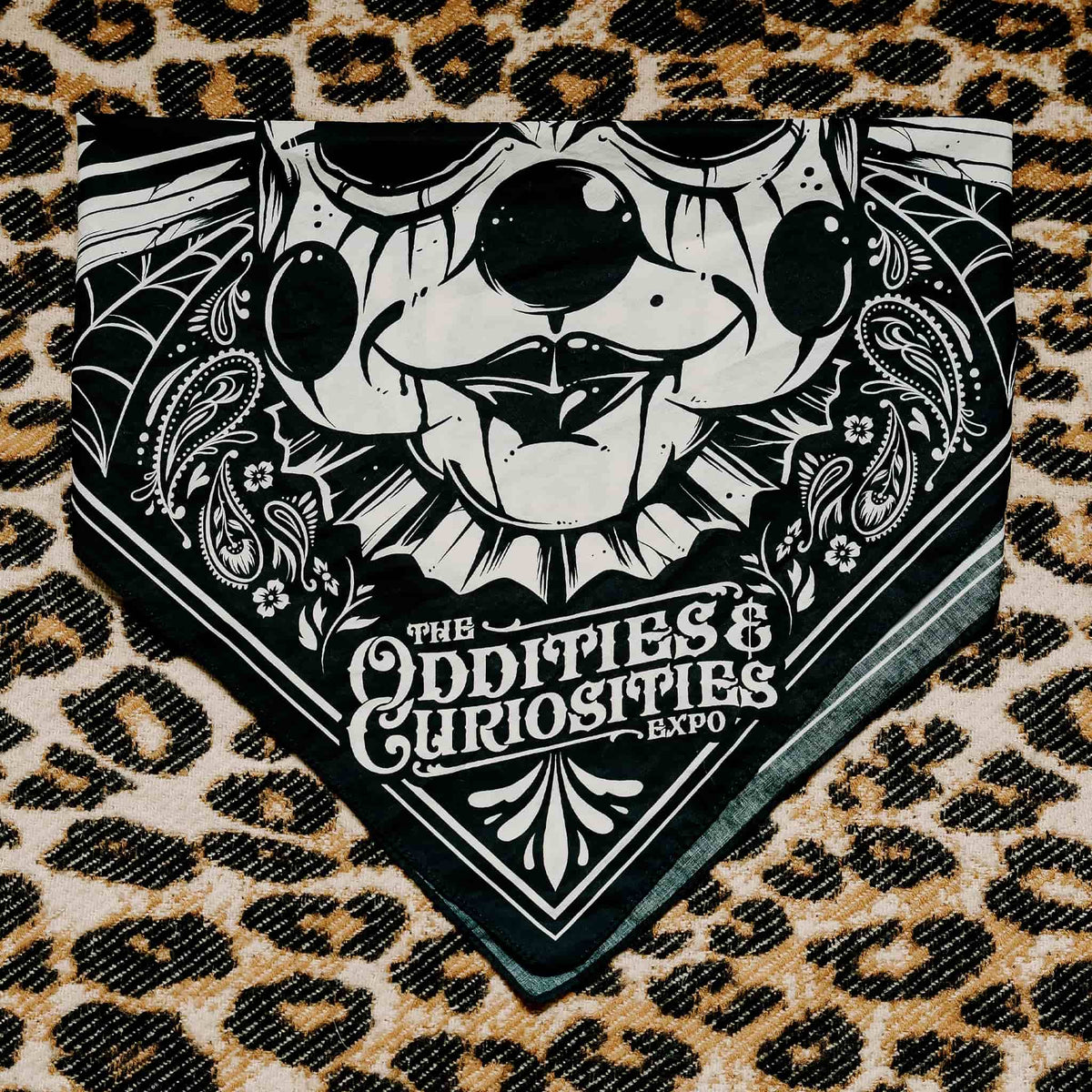 Skull / Clown Split Bandana – Oddities & Curiosities Expo Official Merch