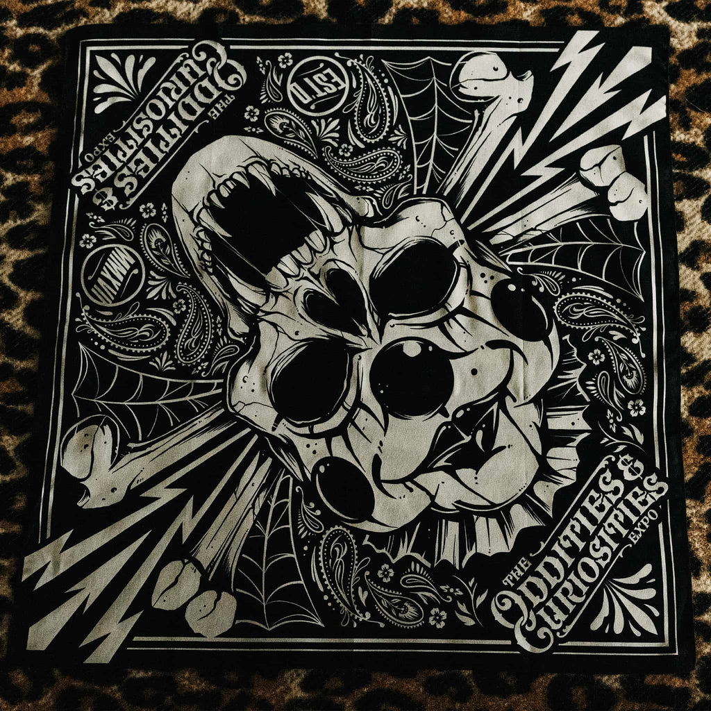 Skull / Clown Split Bandana – Oddities & Curiosities Expo Official Merch