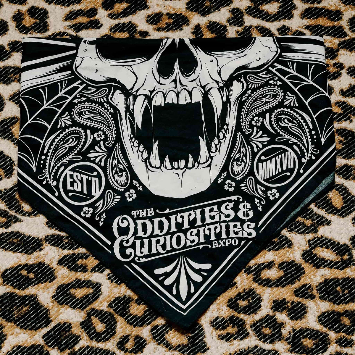 Skull / Clown Split Bandana – Oddities & Curiosities Expo Official Merch